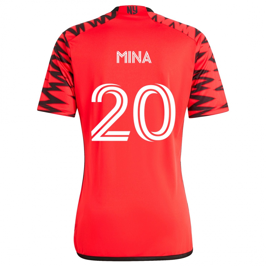 Kinderen Juan Mina #20 Rood Zwart Wit Uitshirt Uittenue 2024/25 T-Shirt België