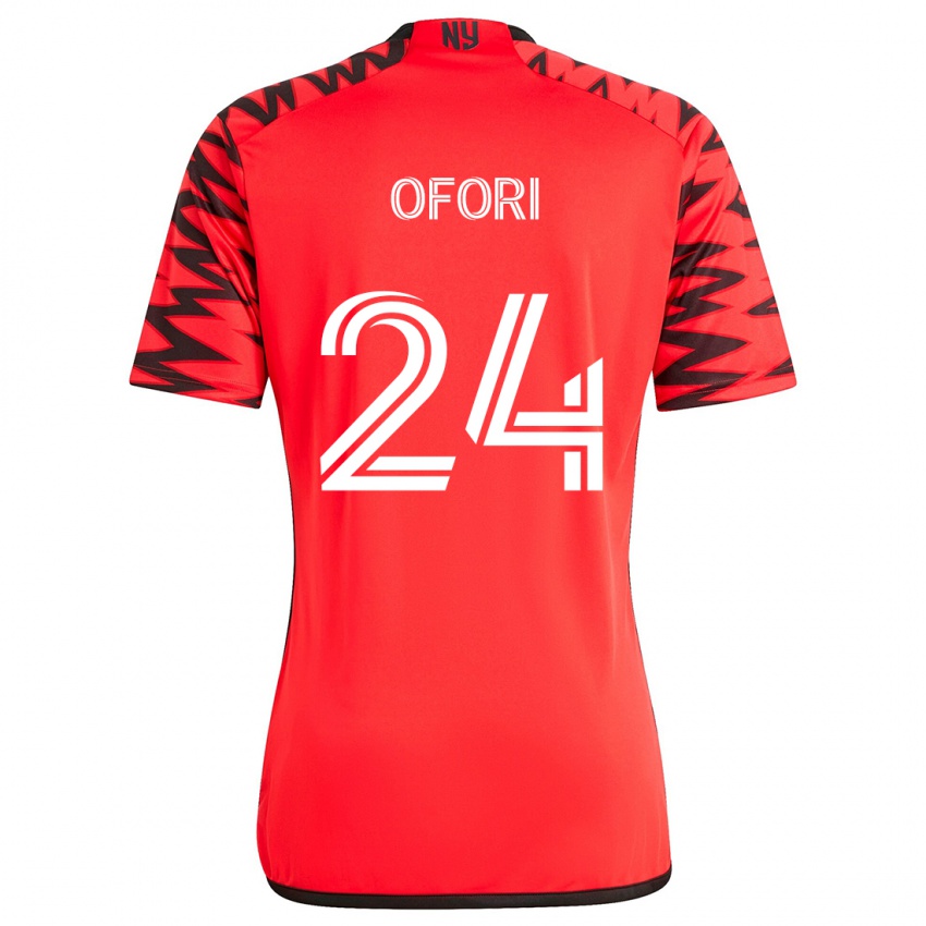 Kinderen Curtis Ofori #24 Rood Zwart Wit Uitshirt Uittenue 2024/25 T-Shirt België