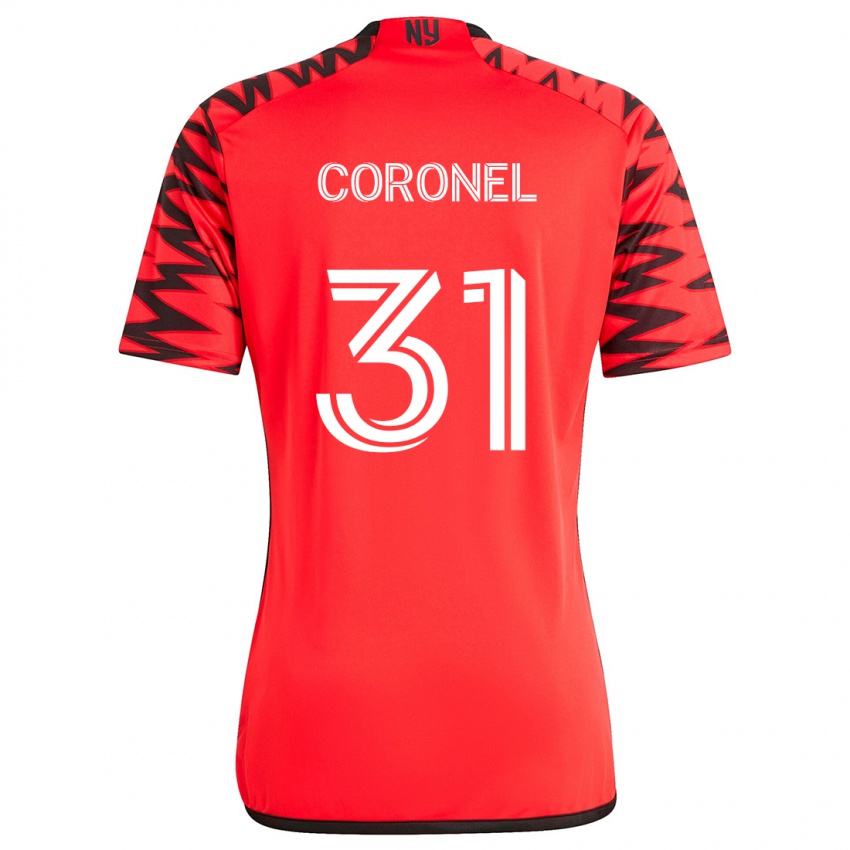 Kinder Carlos Coronel #31 Rot Schwarz Weiß Auswärtstrikot Trikot 2024/25 T-Shirt Belgien