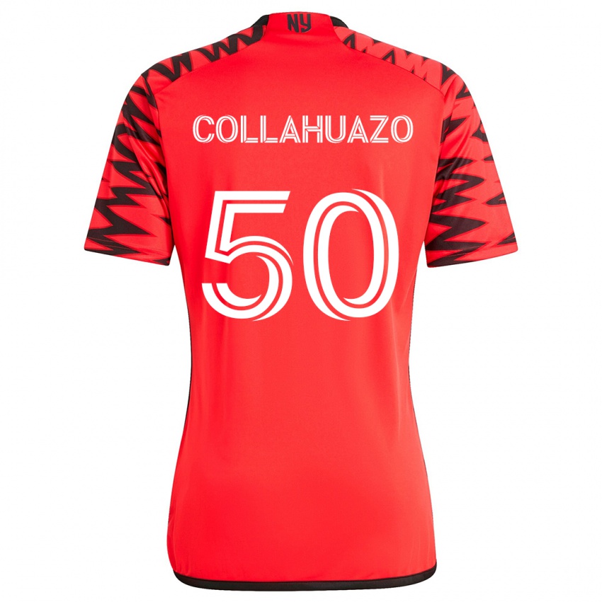 Kinderen Jair Collahuazo #50 Rood Zwart Wit Uitshirt Uittenue 2024/25 T-Shirt België