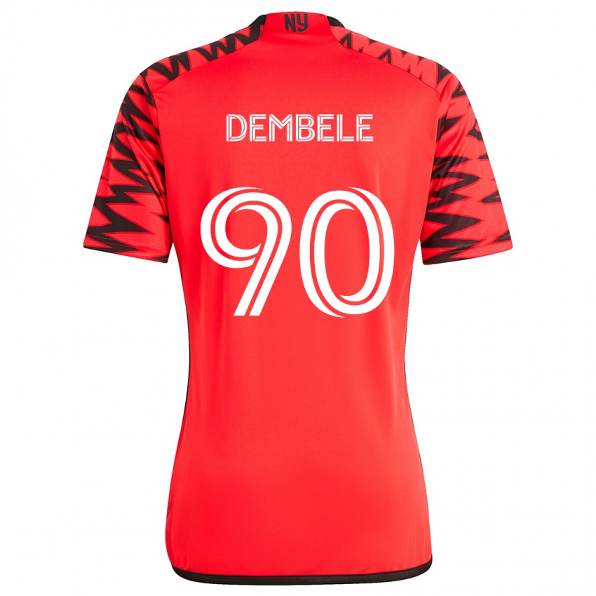 Kinderen Malick Dembele #90 Rood Zwart Wit Uitshirt Uittenue 2024/25 T-Shirt België