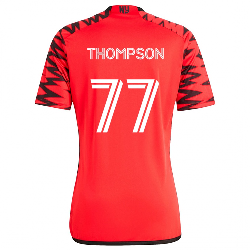 Kinderen Amos Shapiro-Thompson #77 Rood Zwart Wit Uitshirt Uittenue 2024/25 T-Shirt België