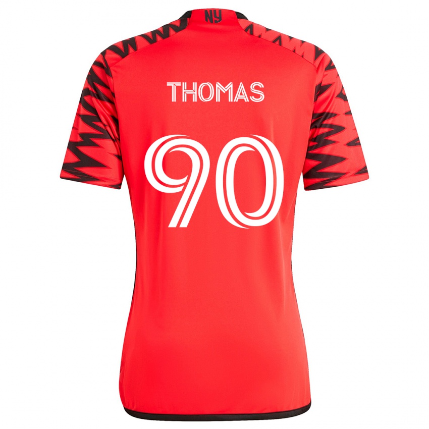 Kinderen Oladayo Thomas #90 Rood Zwart Wit Uitshirt Uittenue 2024/25 T-Shirt België