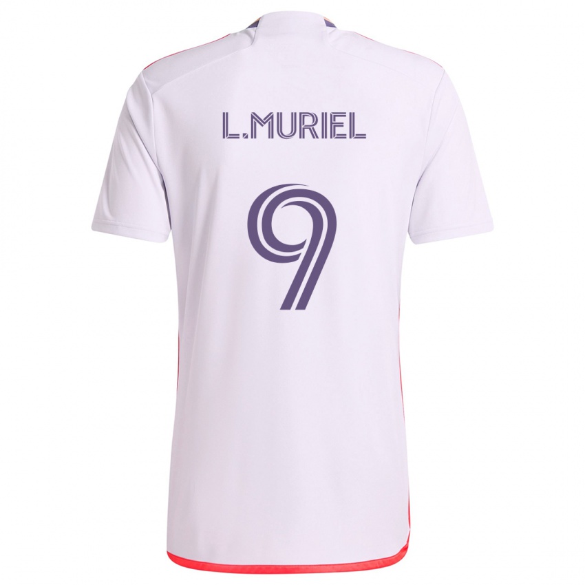 Kinderen Luis Muriel #9 Wit Rood Paars Uitshirt Uittenue 2024/25 T-Shirt België