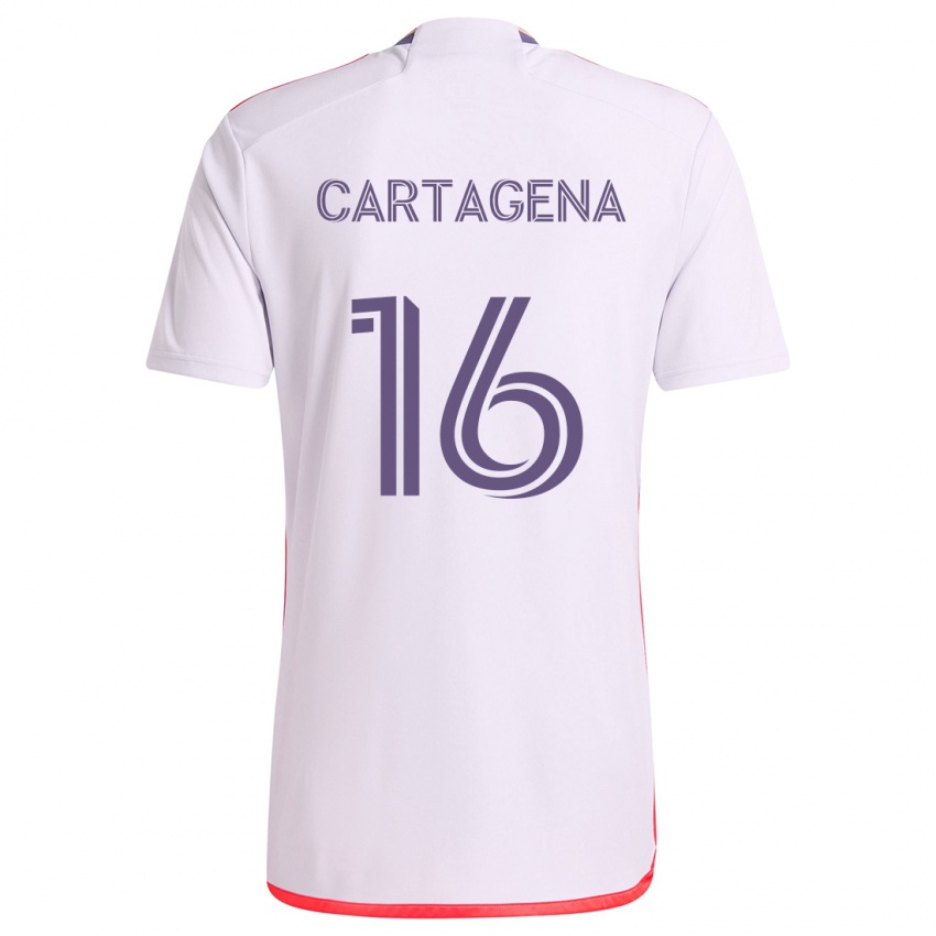 Kinderen Wilder Cartagena #16 Wit Rood Paars Uitshirt Uittenue 2024/25 T-Shirt België