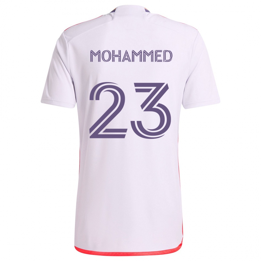 Kinderen Shak Mohammed #23 Wit Rood Paars Uitshirt Uittenue 2024/25 T-Shirt België