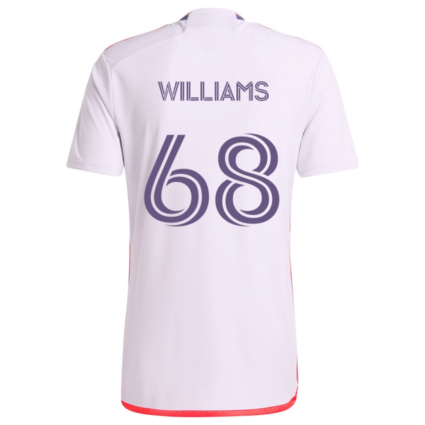 Kinderen Thomas Williams #68 Wit Rood Paars Uitshirt Uittenue 2024/25 T-Shirt België