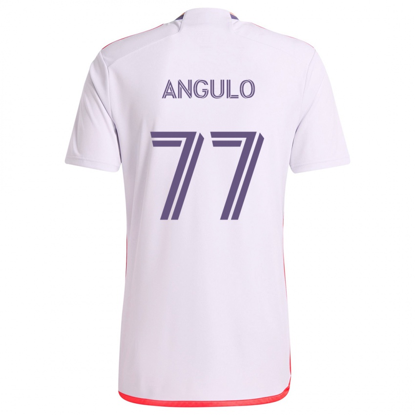 Kinderen Iván Angulo #77 Wit Rood Paars Uitshirt Uittenue 2024/25 T-Shirt België