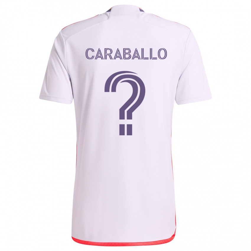 Kinderen Gustavo Caraballo #0 Wit Rood Paars Uitshirt Uittenue 2024/25 T-Shirt België