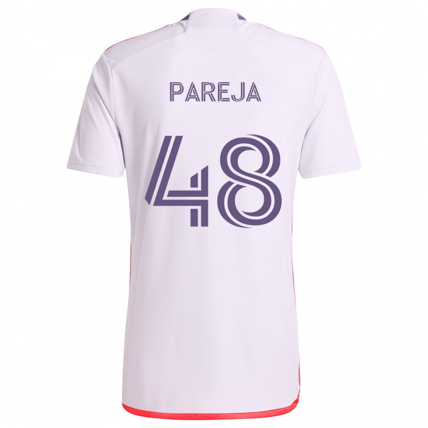 Kinderen Diego Pareja #48 Wit Rood Paars Uitshirt Uittenue 2024/25 T-Shirt België