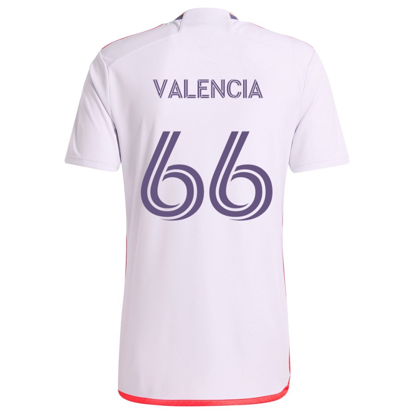 Enfant Maillot Yeiler Valencia #66 Blanc Rouge Violet Tenues Extérieur 2024/25 T-Shirt Belgique