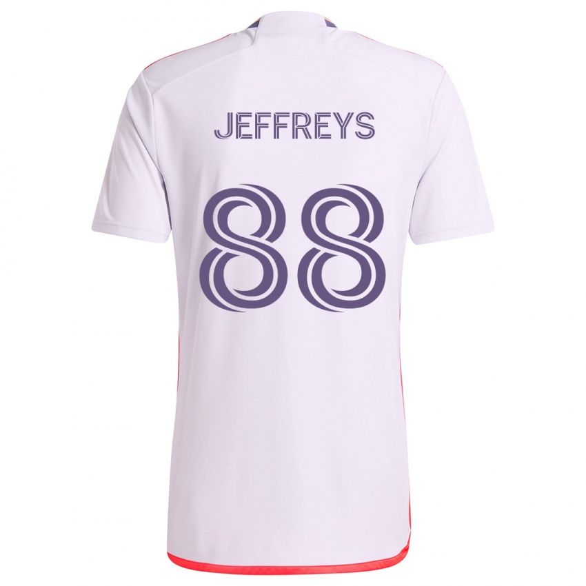 Enfant Maillot Tj Jeffreys #88 Blanc Rouge Violet Tenues Extérieur 2024/25 T-Shirt Belgique