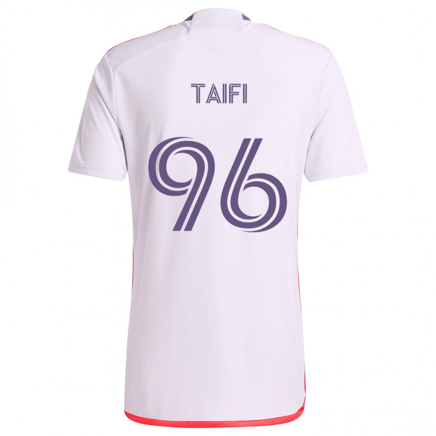 Kinderen Zakaria Taifi #96 Wit Rood Paars Uitshirt Uittenue 2024/25 T-Shirt België