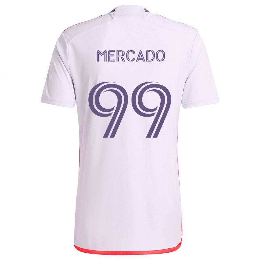 Enfant Maillot Carlos Mercado #99 Blanc Rouge Violet Tenues Extérieur 2024/25 T-Shirt Belgique