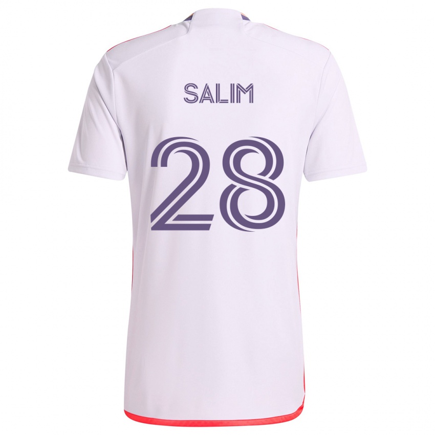 Kinderen Abdi Salim #28 Wit Rood Paars Uitshirt Uittenue 2024/25 T-Shirt België