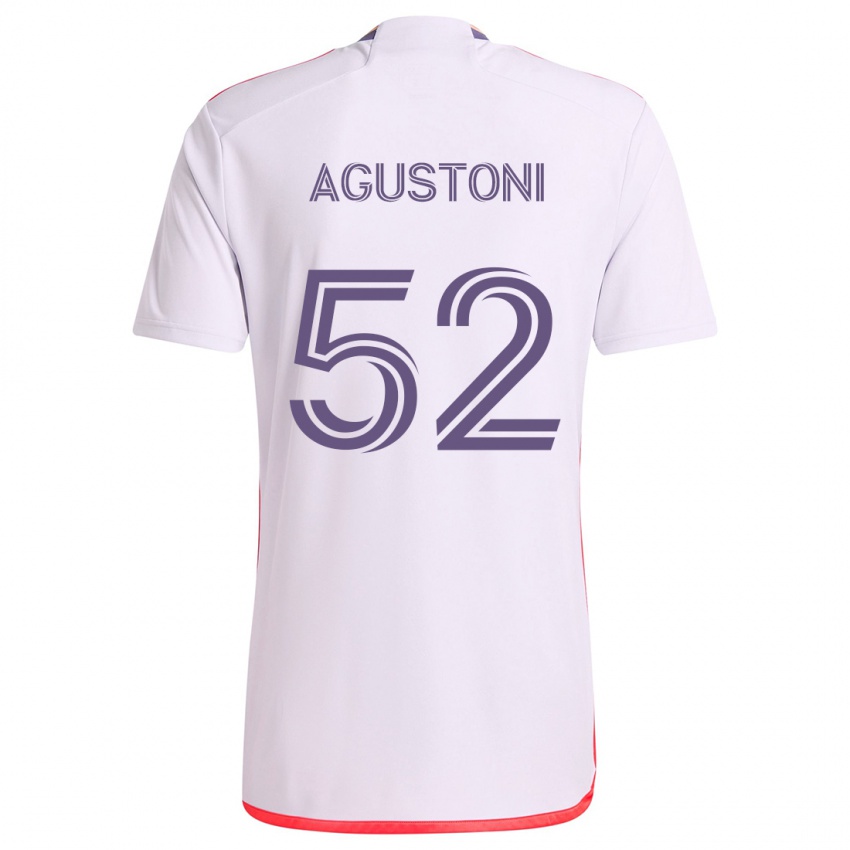 Enfant Maillot Gonzalo Agustoni #52 Blanc Rouge Violet Tenues Extérieur 2024/25 T-Shirt Belgique