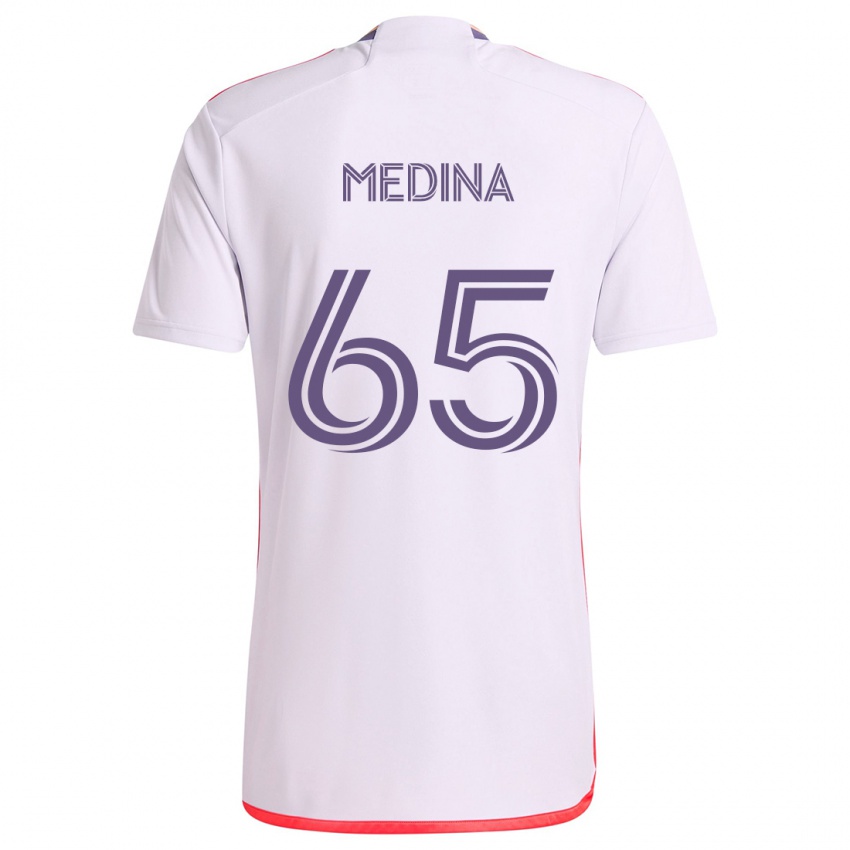 Kinderen Cristian Medina #65 Wit Rood Paars Uitshirt Uittenue 2024/25 T-Shirt België