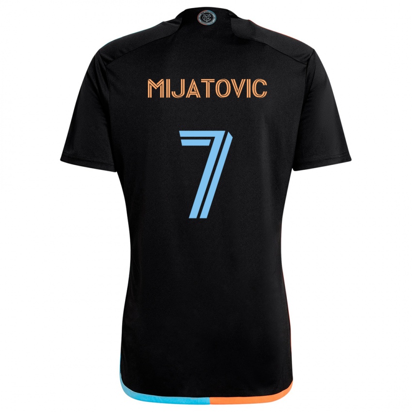 Kinderen Jovan Mijatovic #7 Zwart Oranje Blauw Uitshirt Uittenue 2024/25 T-Shirt België