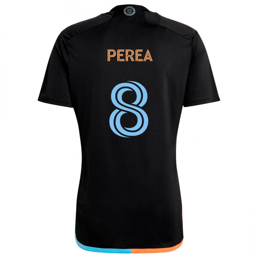 Kinder Andrés Perea #8 Schwarz Orange Blau Auswärtstrikot Trikot 2024/25 T-Shirt Belgien