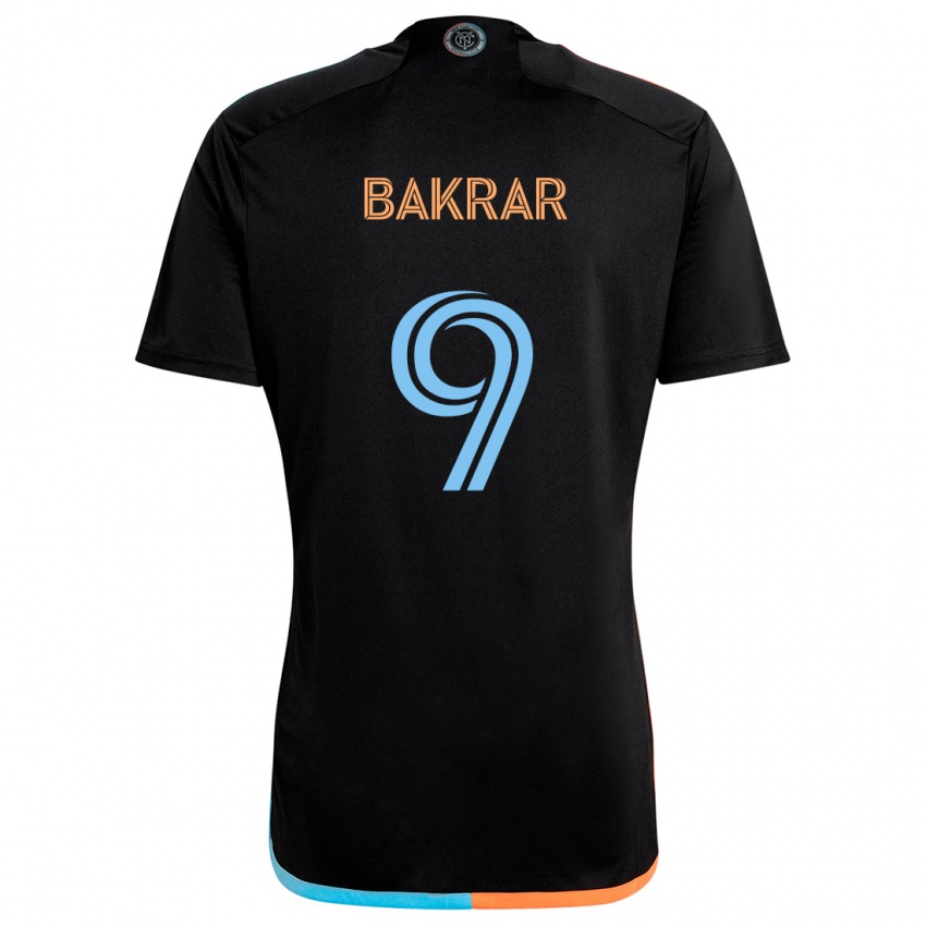 Kinderen Monsef Bakrar #9 Zwart Oranje Blauw Uitshirt Uittenue 2024/25 T-Shirt België