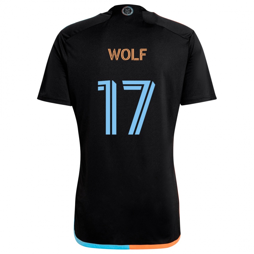 Kinderen Hannes Wolf #17 Zwart Oranje Blauw Uitshirt Uittenue 2024/25 T-Shirt België