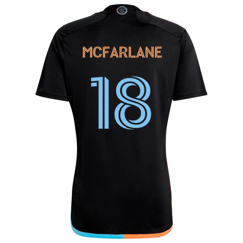 Kinderen Christian Mcfarlane #18 Zwart Oranje Blauw Uitshirt Uittenue 2024/25 T-Shirt België