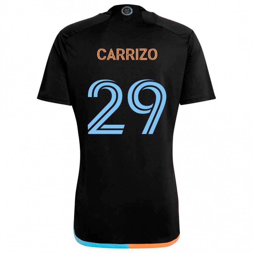 Kinderen Máximo Carrizo #29 Zwart Oranje Blauw Uitshirt Uittenue 2024/25 T-Shirt België