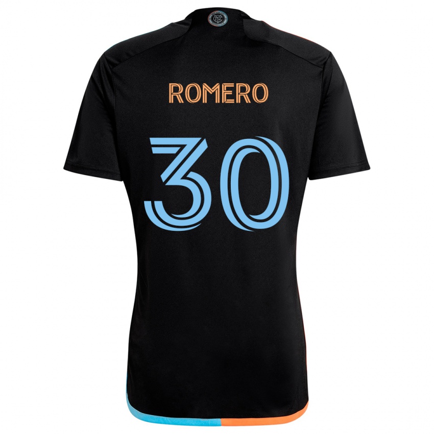 Kinder Tomás Romero #30 Schwarz Orange Blau Auswärtstrikot Trikot 2024/25 T-Shirt Belgien