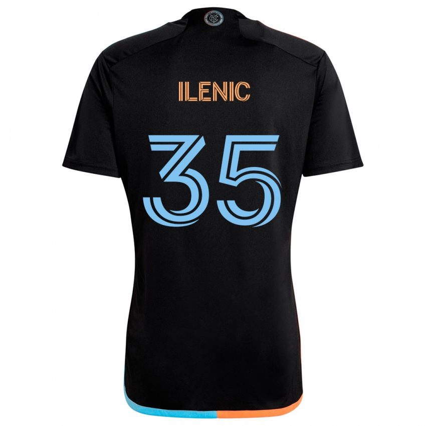 Kinderen Mitja Ilenic #35 Zwart Oranje Blauw Uitshirt Uittenue 2024/25 T-Shirt België