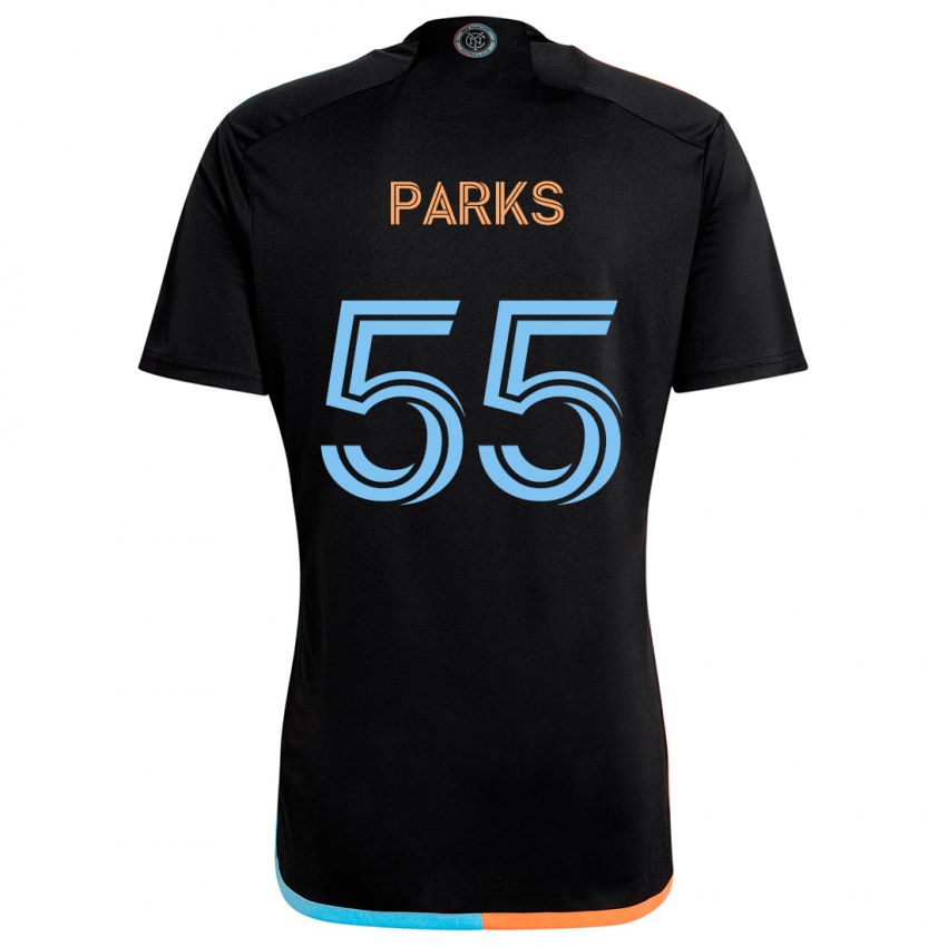 Kinderen Keaton Parks #55 Zwart Oranje Blauw Uitshirt Uittenue 2024/25 T-Shirt België