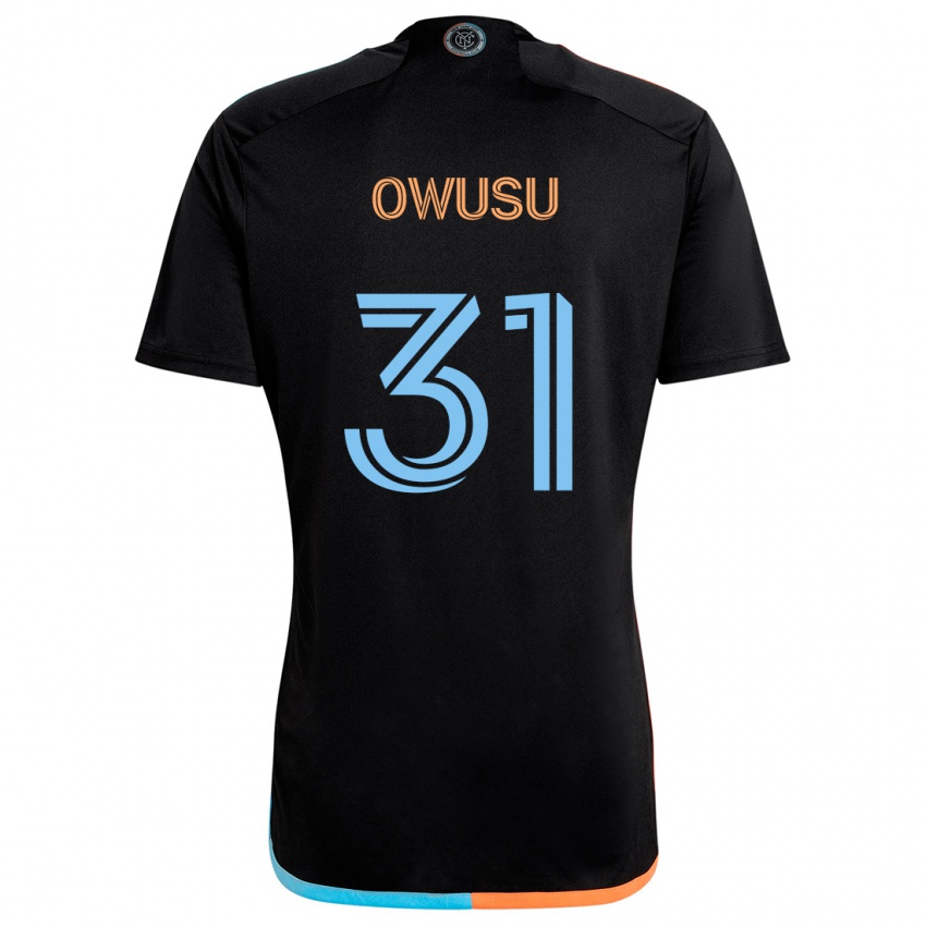 Kinderen Samuel Owusu #31 Zwart Oranje Blauw Uitshirt Uittenue 2024/25 T-Shirt België