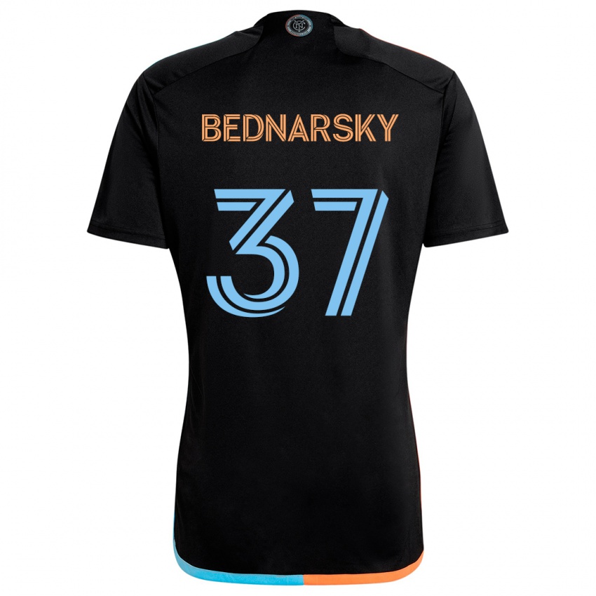 Kinderen Stevo Bednarsky #37 Zwart Oranje Blauw Uitshirt Uittenue 2024/25 T-Shirt België