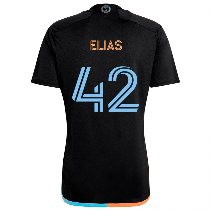 Kinderen Piero Elias #42 Zwart Oranje Blauw Uitshirt Uittenue 2024/25 T-Shirt België