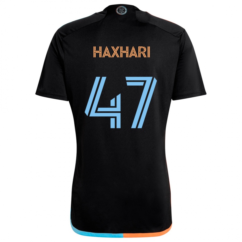 Kinderen Klevis Haxhari #47 Zwart Oranje Blauw Uitshirt Uittenue 2024/25 T-Shirt België