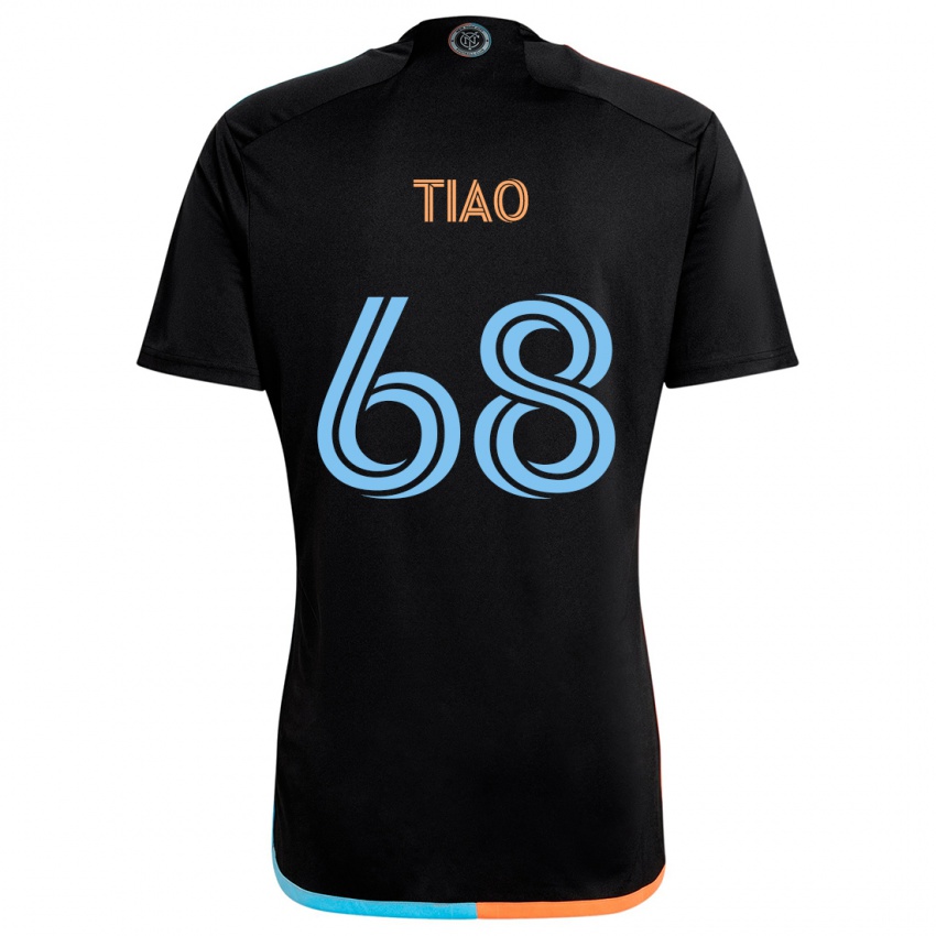 Kinderen Christopher Tiao #68 Zwart Oranje Blauw Uitshirt Uittenue 2024/25 T-Shirt België