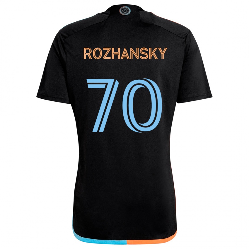 Kinderen Jake Rozhansky #70 Zwart Oranje Blauw Uitshirt Uittenue 2024/25 T-Shirt België