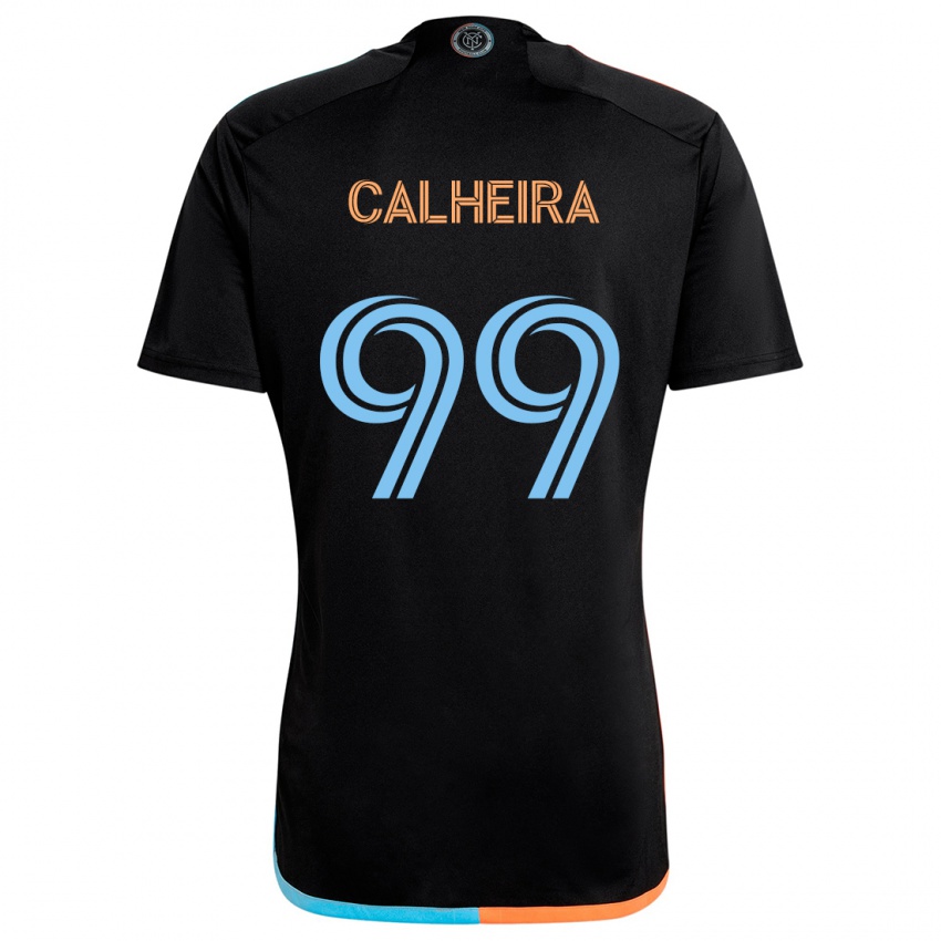 Kinderen Taylor Calheira #99 Zwart Oranje Blauw Uitshirt Uittenue 2024/25 T-Shirt België