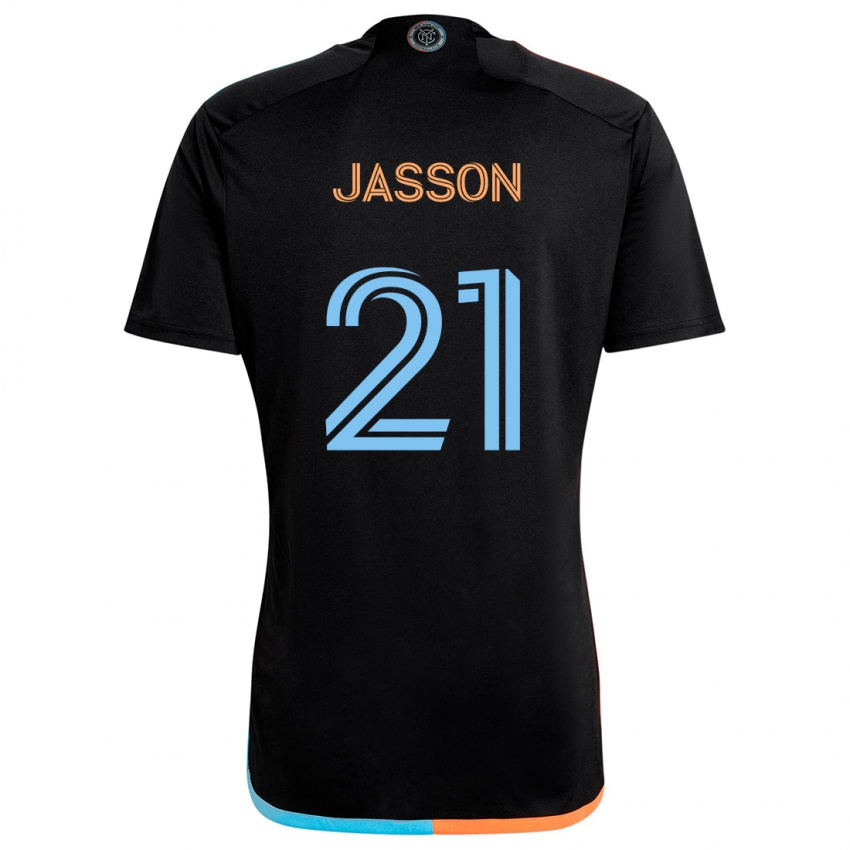 Kinderen Andres Jasson #21 Zwart Oranje Blauw Uitshirt Uittenue 2024/25 T-Shirt België