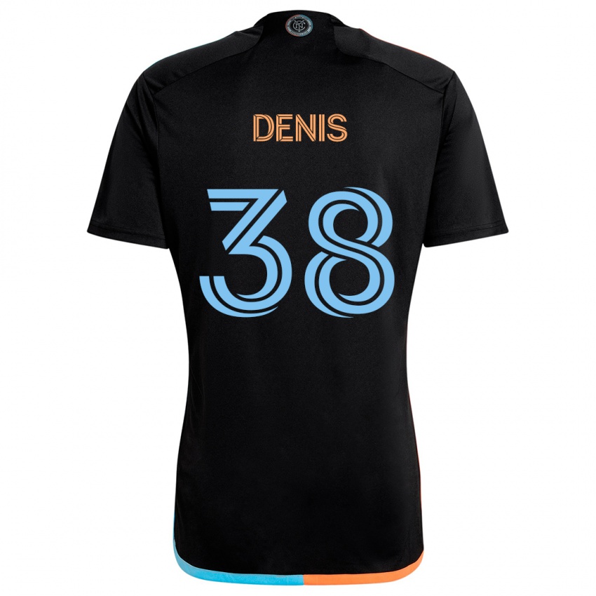 Kinderen John Denis #38 Zwart Oranje Blauw Uitshirt Uittenue 2024/25 T-Shirt België