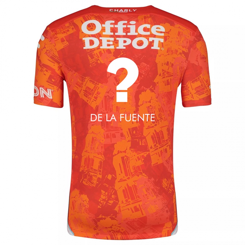 Enfant Maillot Paulino De La Fuente #0 Orange White Tenues Extérieur 2024/25 T-Shirt Belgique