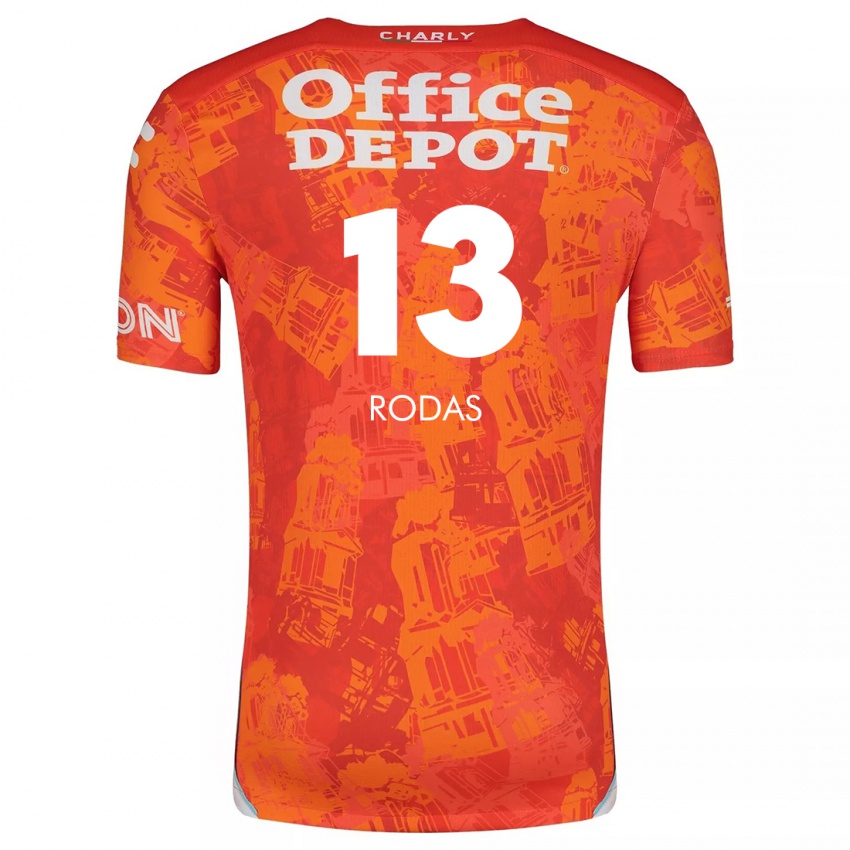 Enfant Maillot Carlos Rodas #13 Orange White Tenues Extérieur 2024/25 T-Shirt Belgique