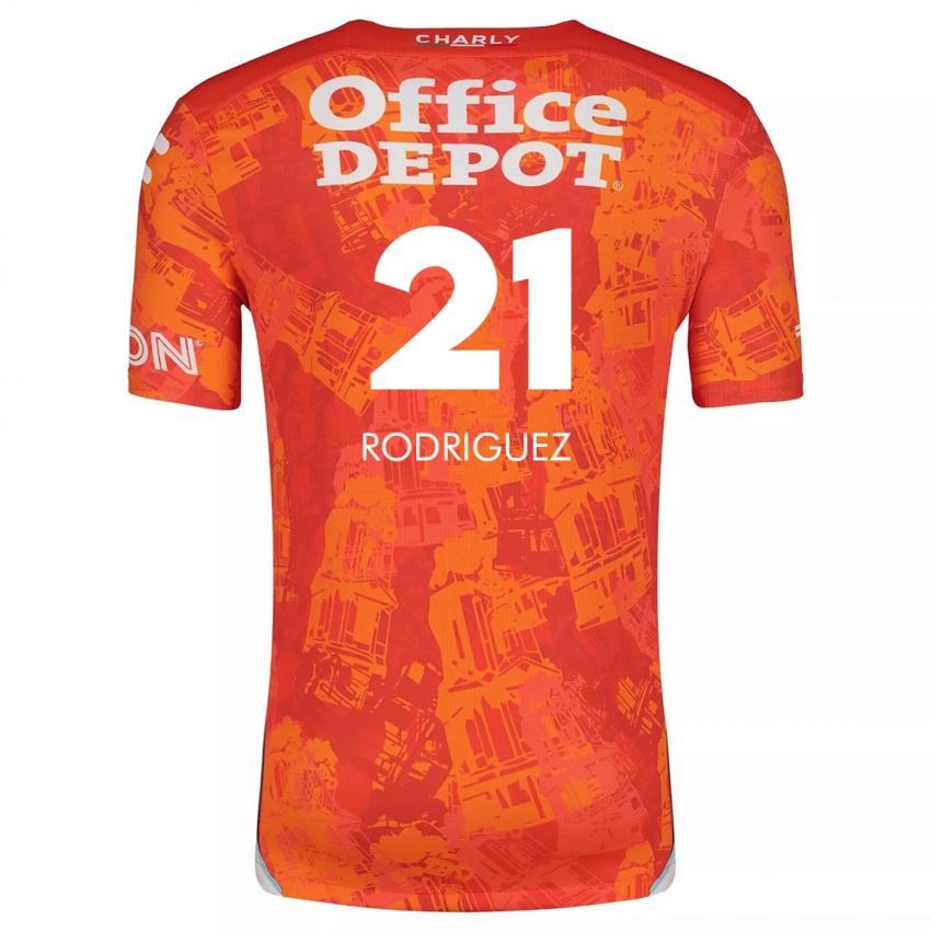 Enfant Maillot Valentín Rodríguez #21 Orange White Tenues Extérieur 2024/25 T-Shirt Belgique