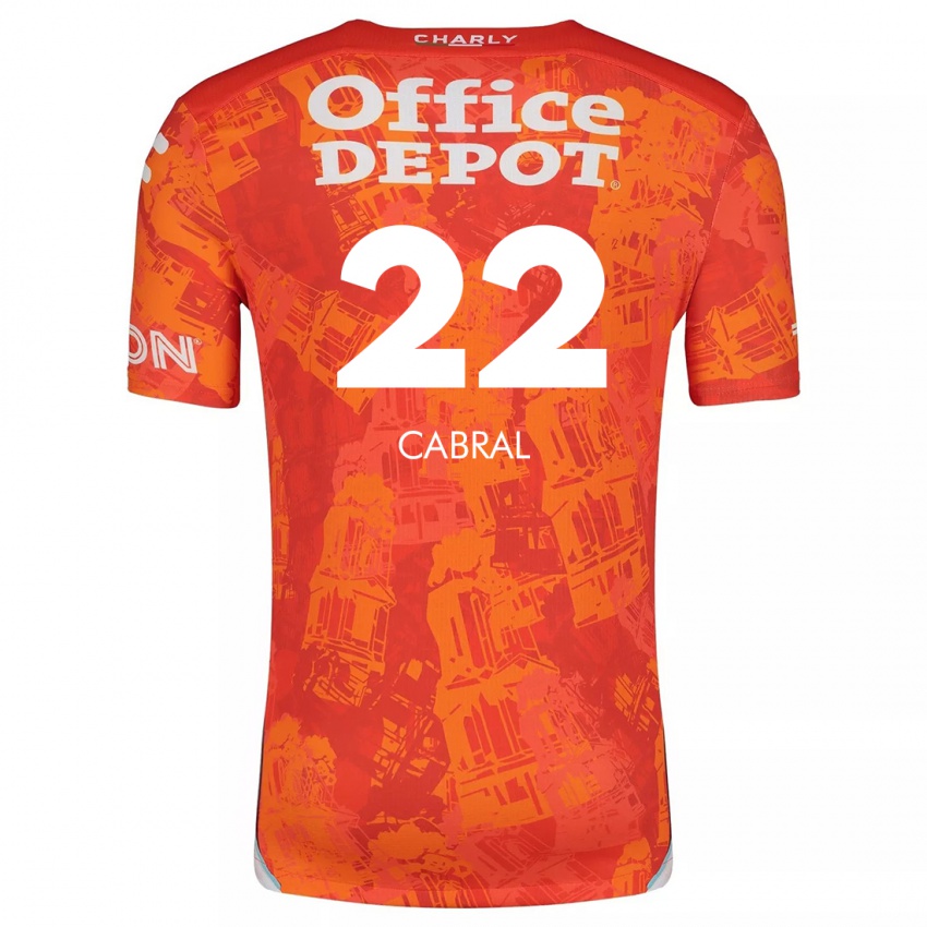 Enfant Maillot Gustavo Cabral #22 Orange White Tenues Extérieur 2024/25 T-Shirt Belgique