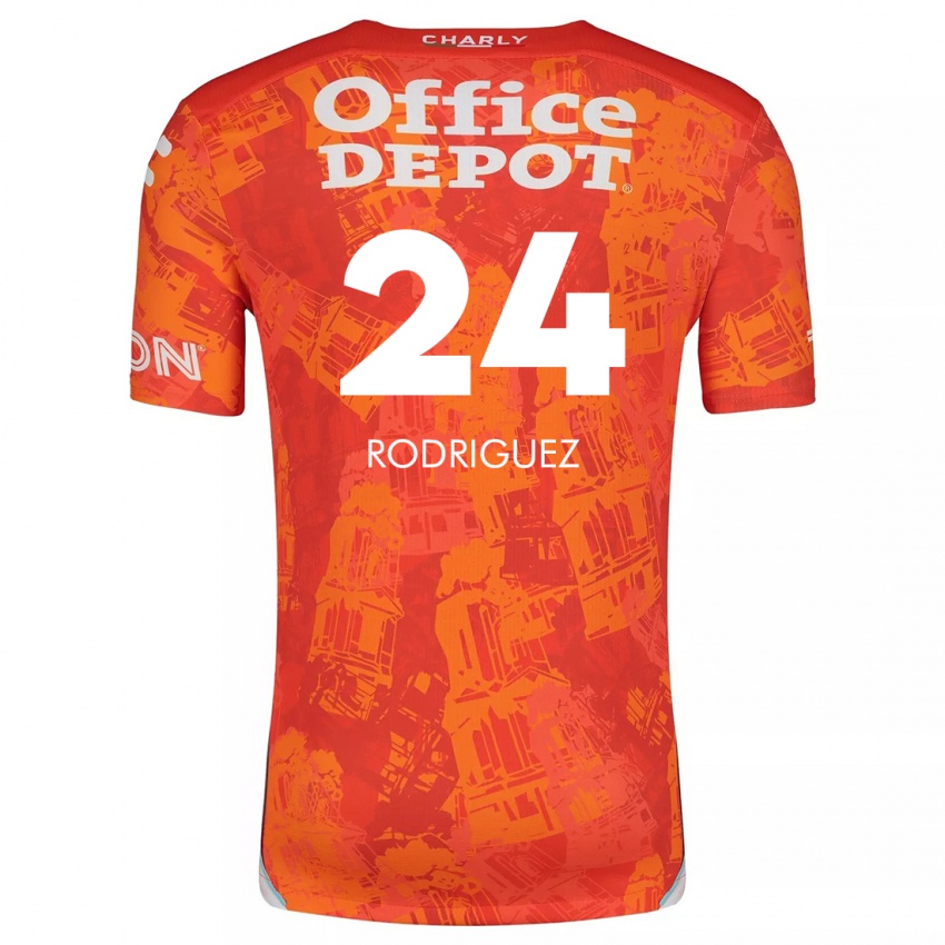 Kinderen Luis Rodriguez #24 Oranje Wit Uitshirt Uittenue 2024/25 T-Shirt België