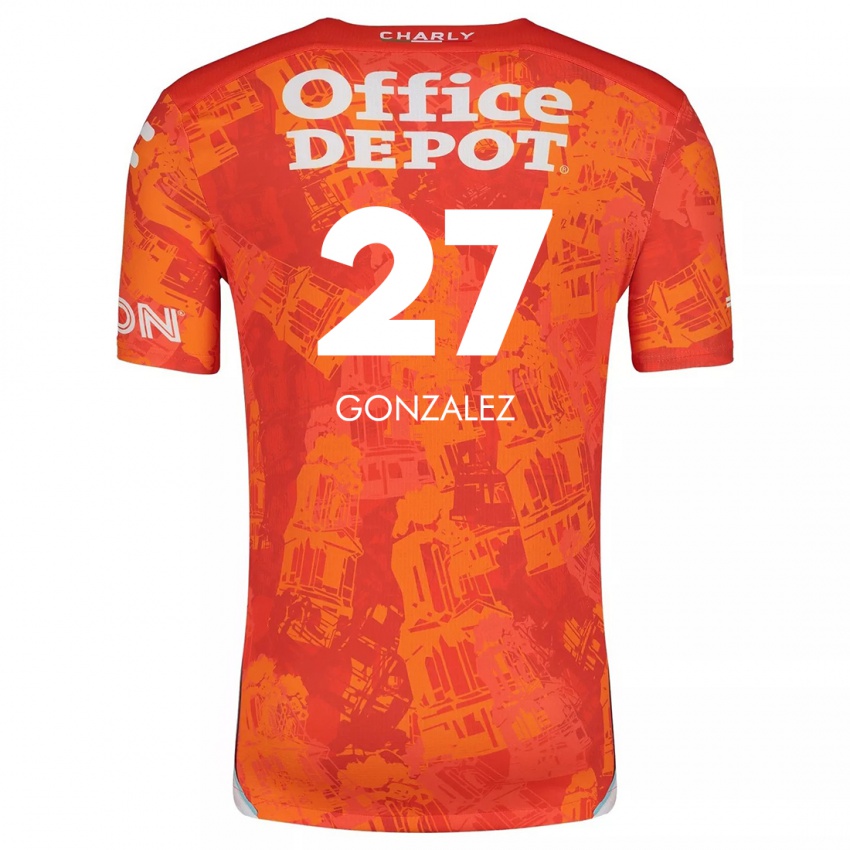 Kinder Owen González #27 Orange Weiß Auswärtstrikot Trikot 2024/25 T-Shirt Belgien