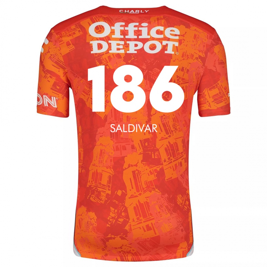 Kinderen José Saldívar #186 Oranje Wit Uitshirt Uittenue 2024/25 T-Shirt België