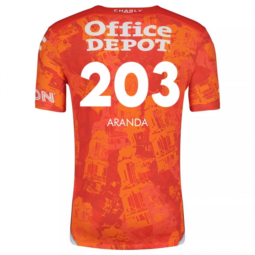 Kinderen Juan Aranda #203 Oranje Wit Uitshirt Uittenue 2024/25 T-Shirt België