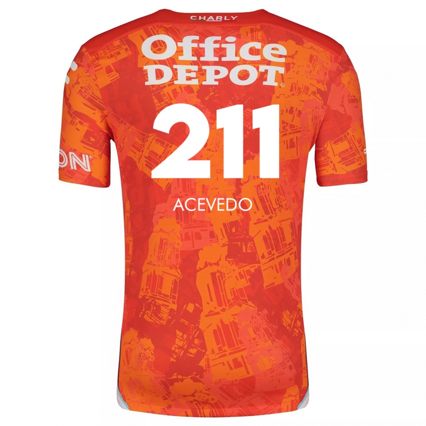 Enfant Maillot Gerardo Acevedo #211 Orange White Tenues Extérieur 2024/25 T-Shirt Belgique