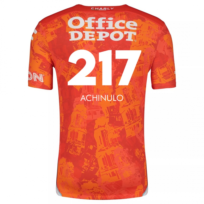 Enfant Maillot Princewill Achinulo #217 Orange White Tenues Extérieur 2024/25 T-Shirt Belgique