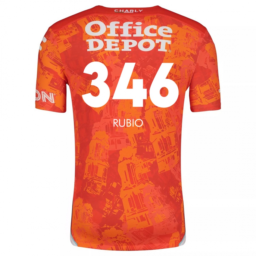 Kinderen Mateo Rubio #346 Oranje Wit Uitshirt Uittenue 2024/25 T-Shirt België